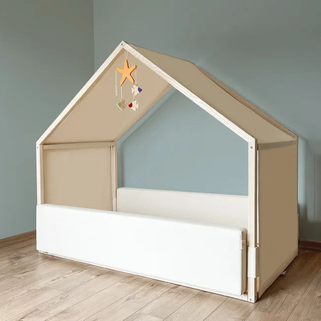 Good Night Kid - Montessori House Bed -All Around- 90x190cm- With Front Side Cushion